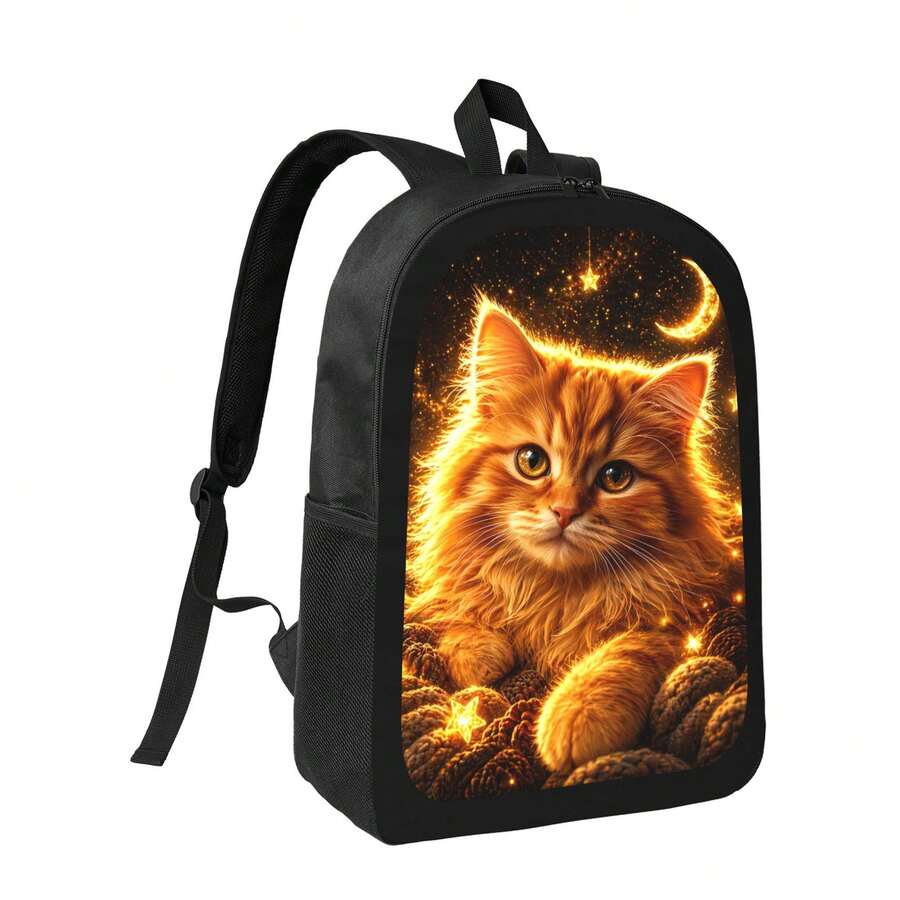 Embroidery Cat - Starry Sky Cat Print Backpack Stylish