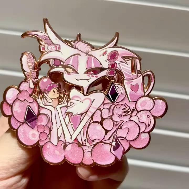 Embroidery Reddit - Hazbin Hotel Angel Metal Pin Brooches