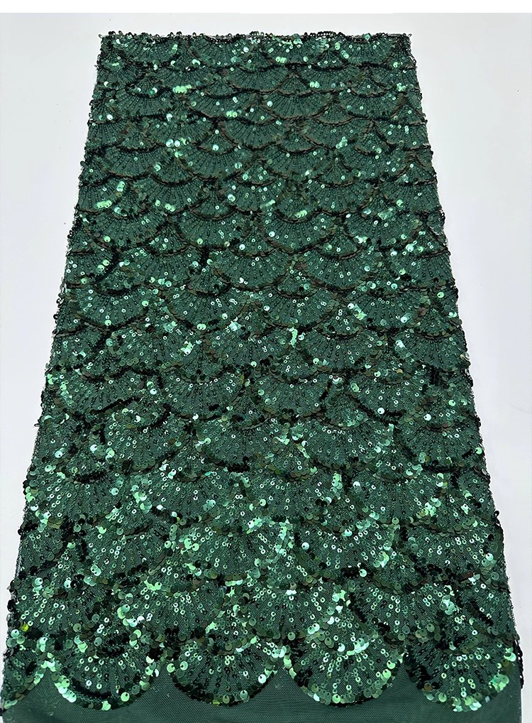 Embroidery Wedding - 1yard Full of sequin fan stripes