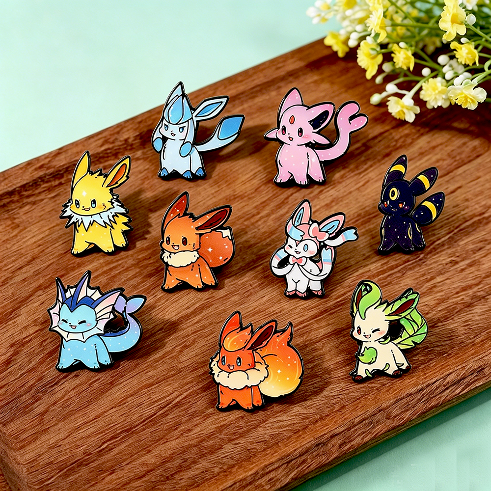 Embroidery Reddit - 9Pcs Pokemon Eevee Flareon Enamel Pins