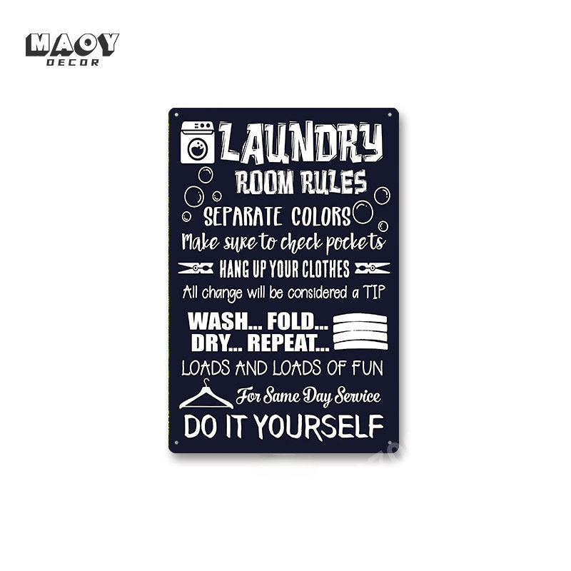 Slogan Metal Tin Sign Laundry  – Embroidery Wall Art recenzja i cena