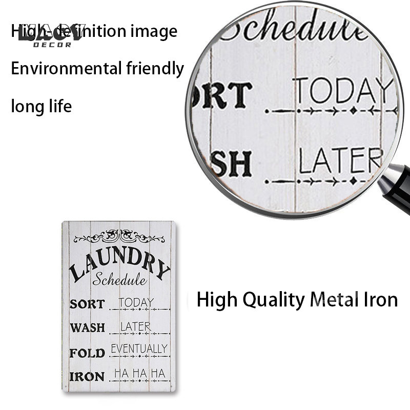 Slogan Metal Tin Sign Laundry  – Embroidery Wall Art recenzja i cena
