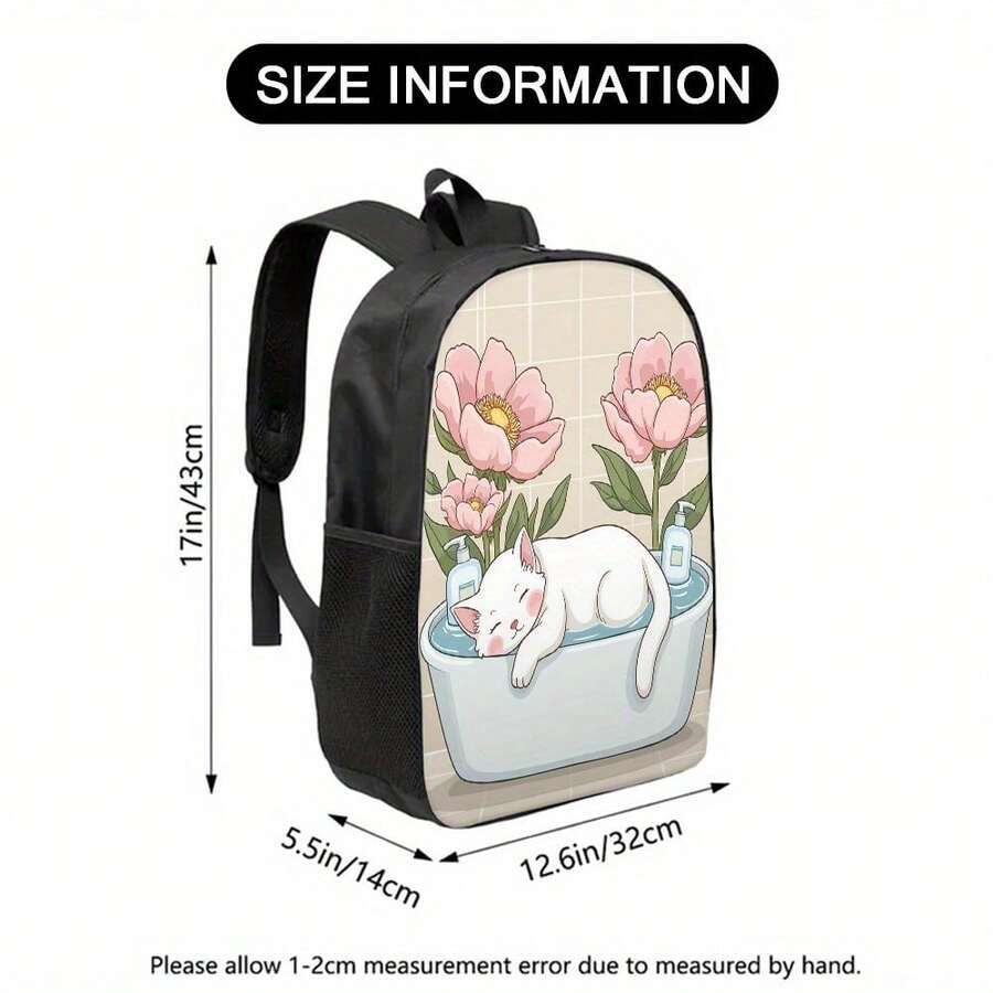 Lightweight Polyester Backpack – Embroidery Cat recenzja i cena