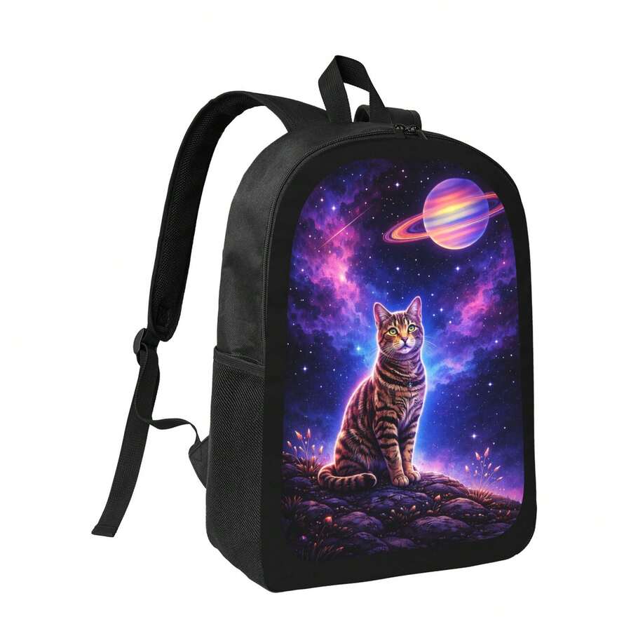 Starry Sky Cat Print Backpack  – Embroidery Cat recenzja i cena