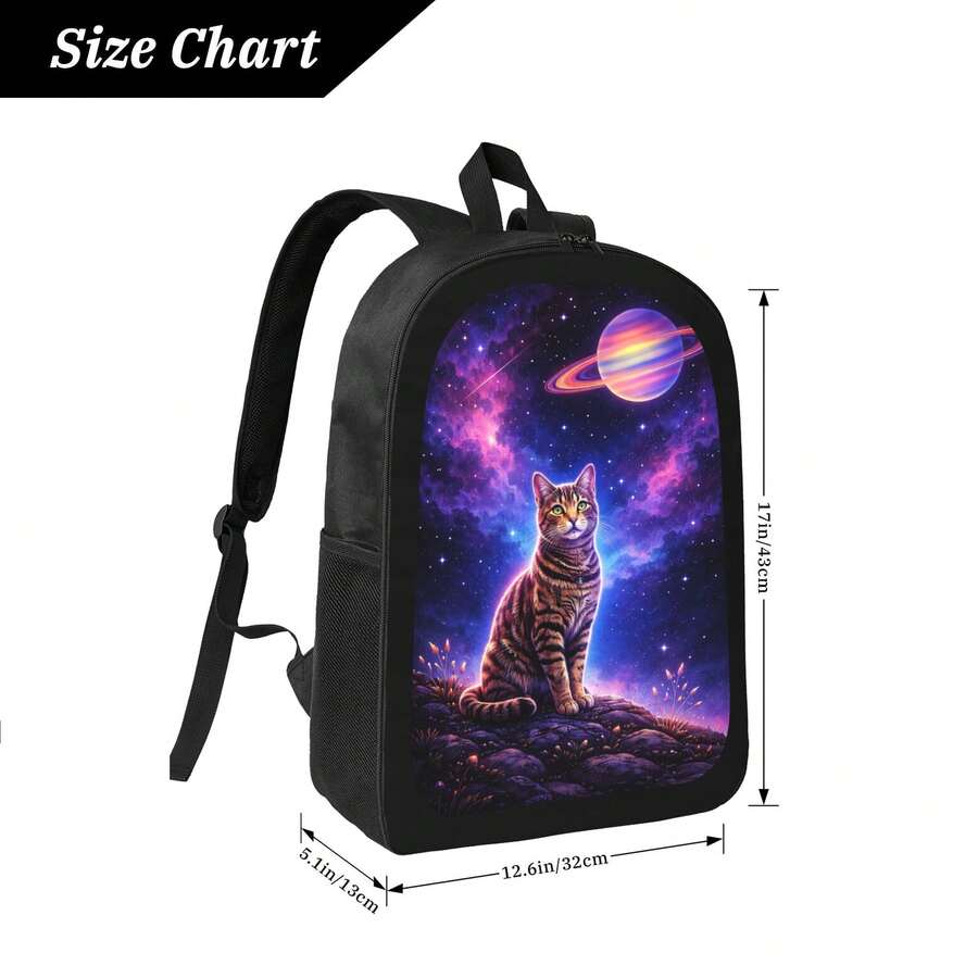 Starry Sky Cat Print Backpack  – Embroidery Cat recenzja i cena