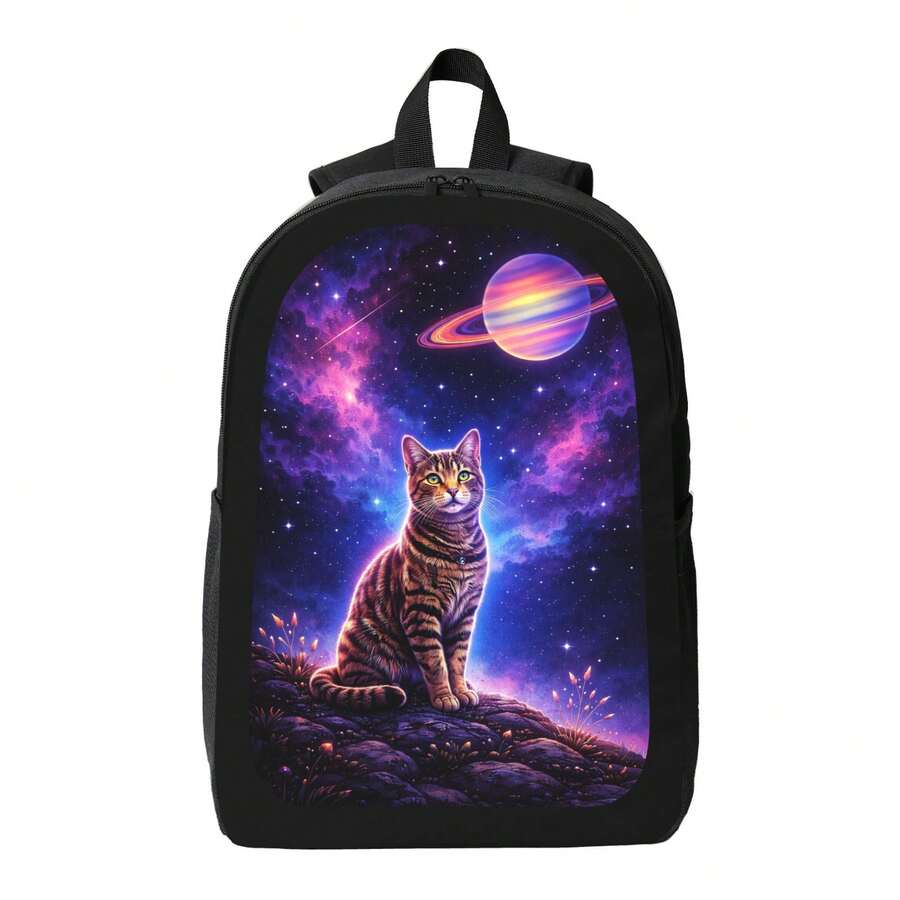 Starry Sky Cat Print Backpack  – Embroidery Cat recenzja i cena