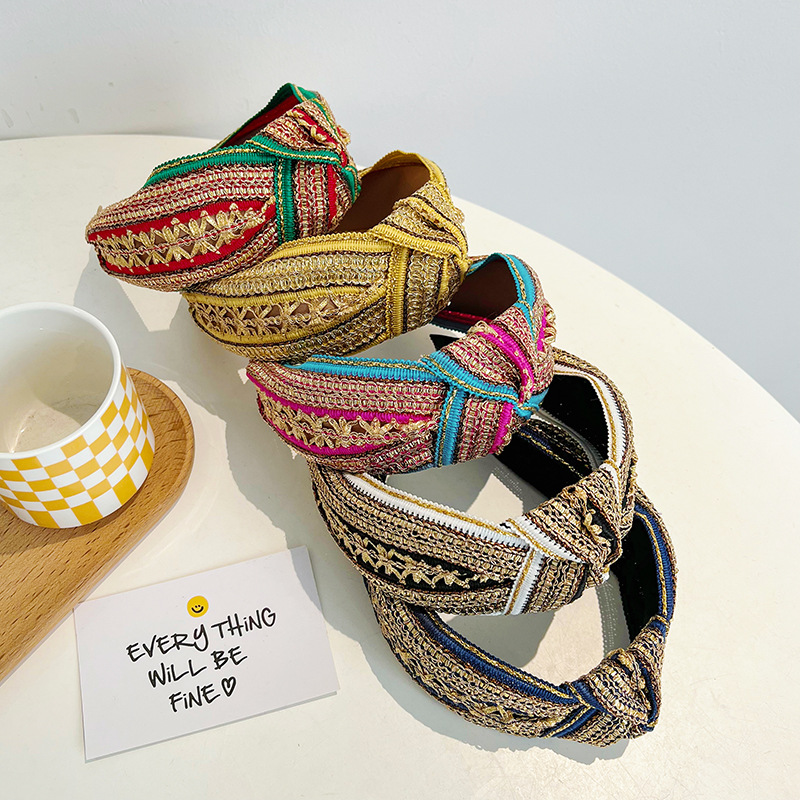 Women Girls Vintage Bohemian E – Embroidery Gold recenzja i cena