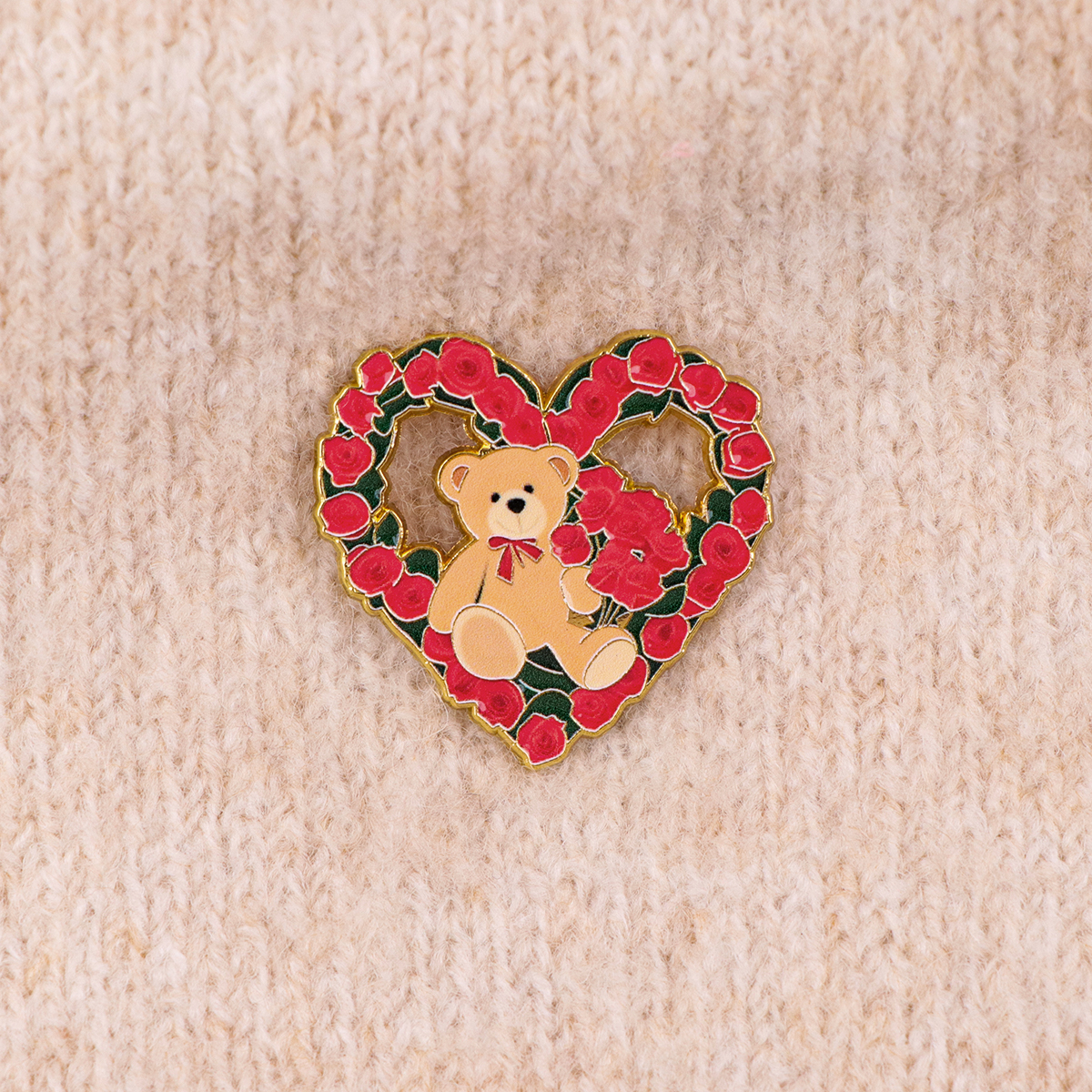 Fox Rose Bear Enamel Pins Anim – Embroidery Textile recenzja i cena