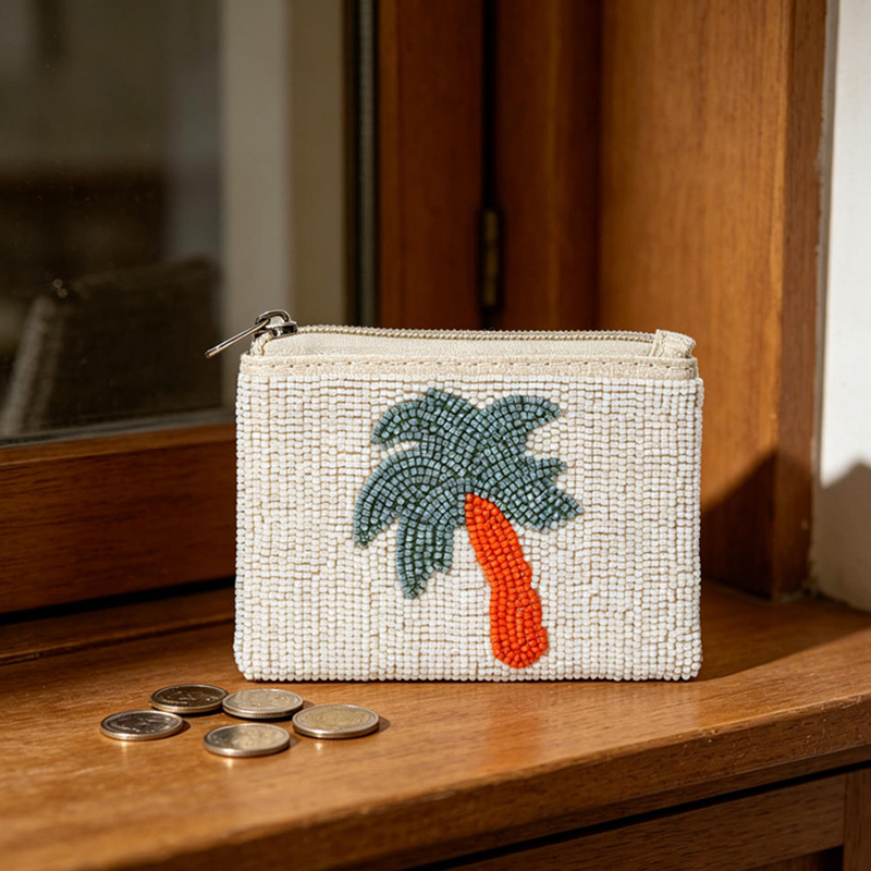 Bohemian Banana Palm Tree Coin – Embroidery Wallet recenzja i cena
