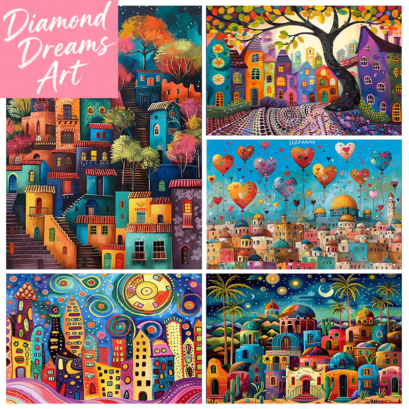Frameless,Night View 5D Diamon – Embroidery Wall Art recenzja i cena
