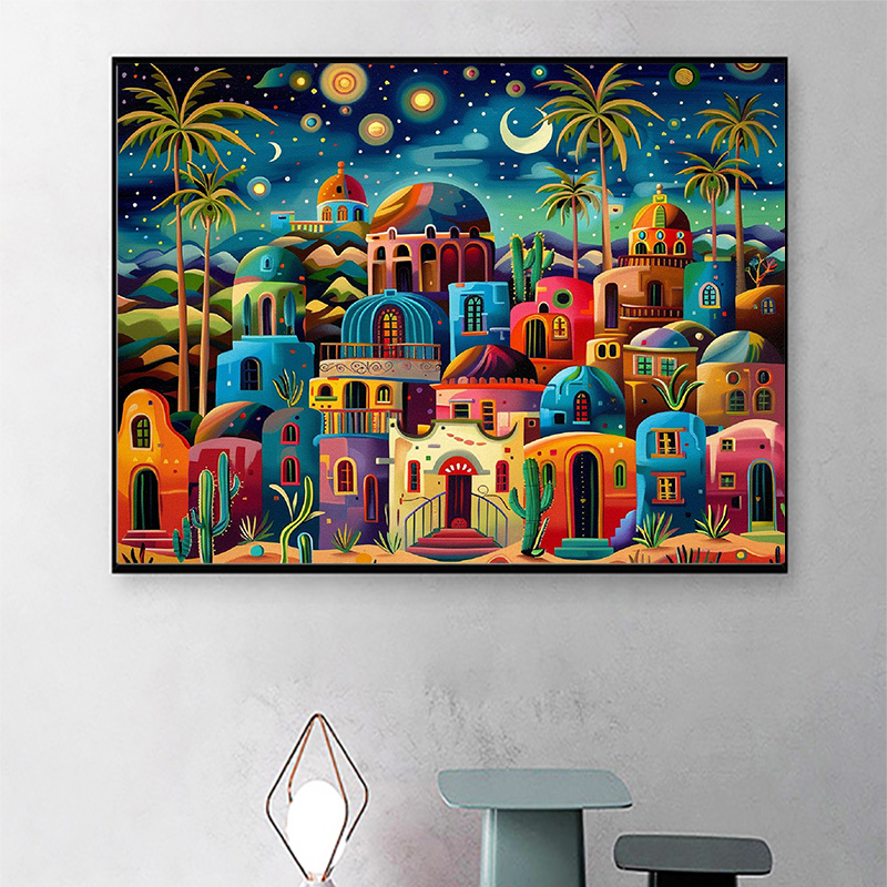 Frameless,Night View 5D Diamon – Embroidery Wall Art recenzja i cena