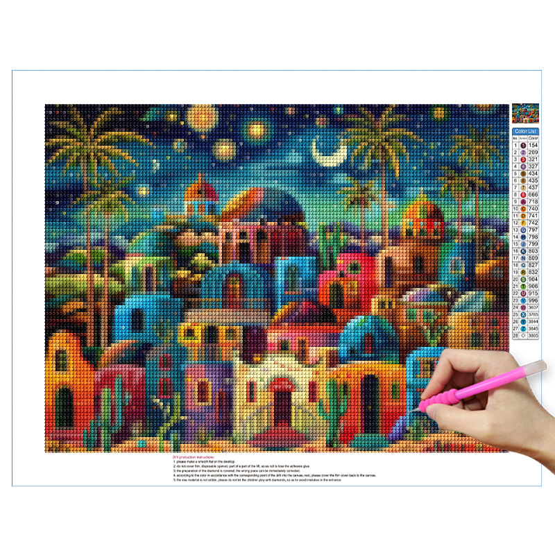 Frameless,Night View 5D Diamon – Embroidery Wall Art recenzja i cena