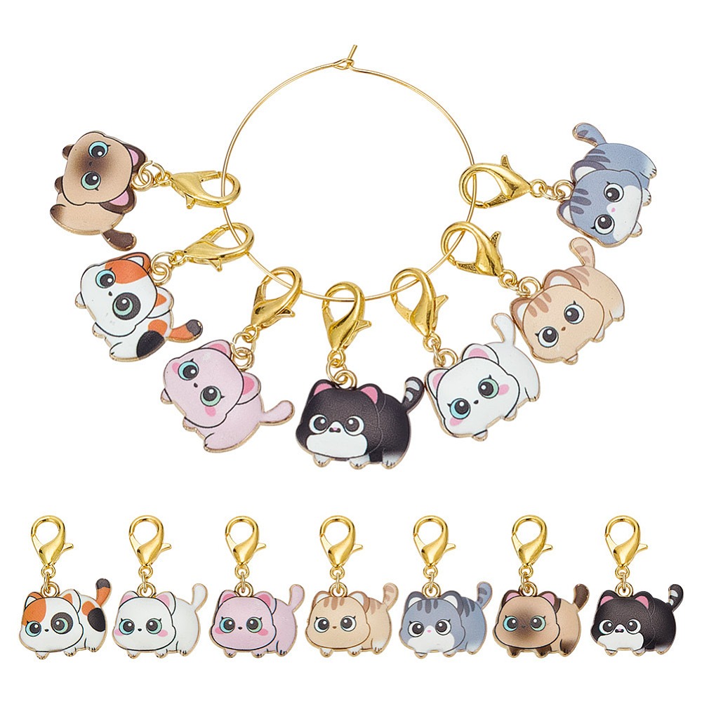 14Pcs 7 Styles Cat Alloy Ename – Embroidery Cat recenzja i cena