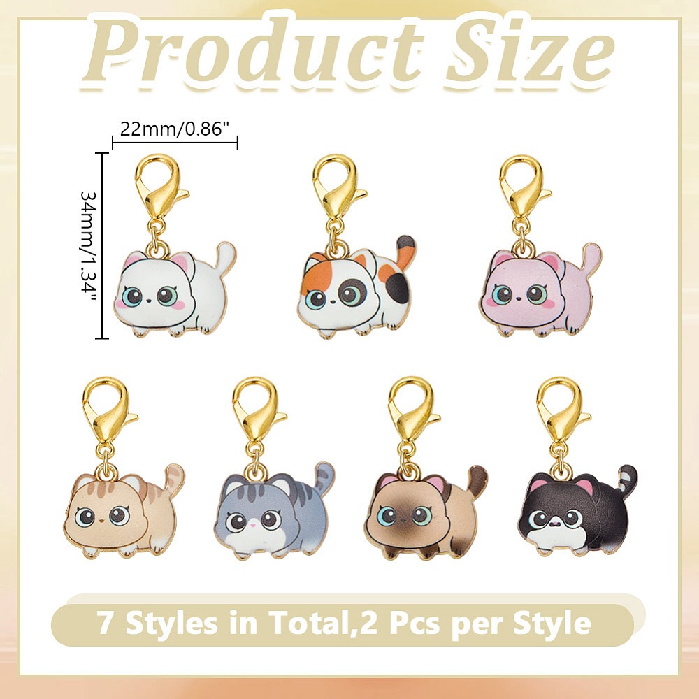 14Pcs 7 Styles Cat Alloy Ename – Embroidery Cat recenzja i cena