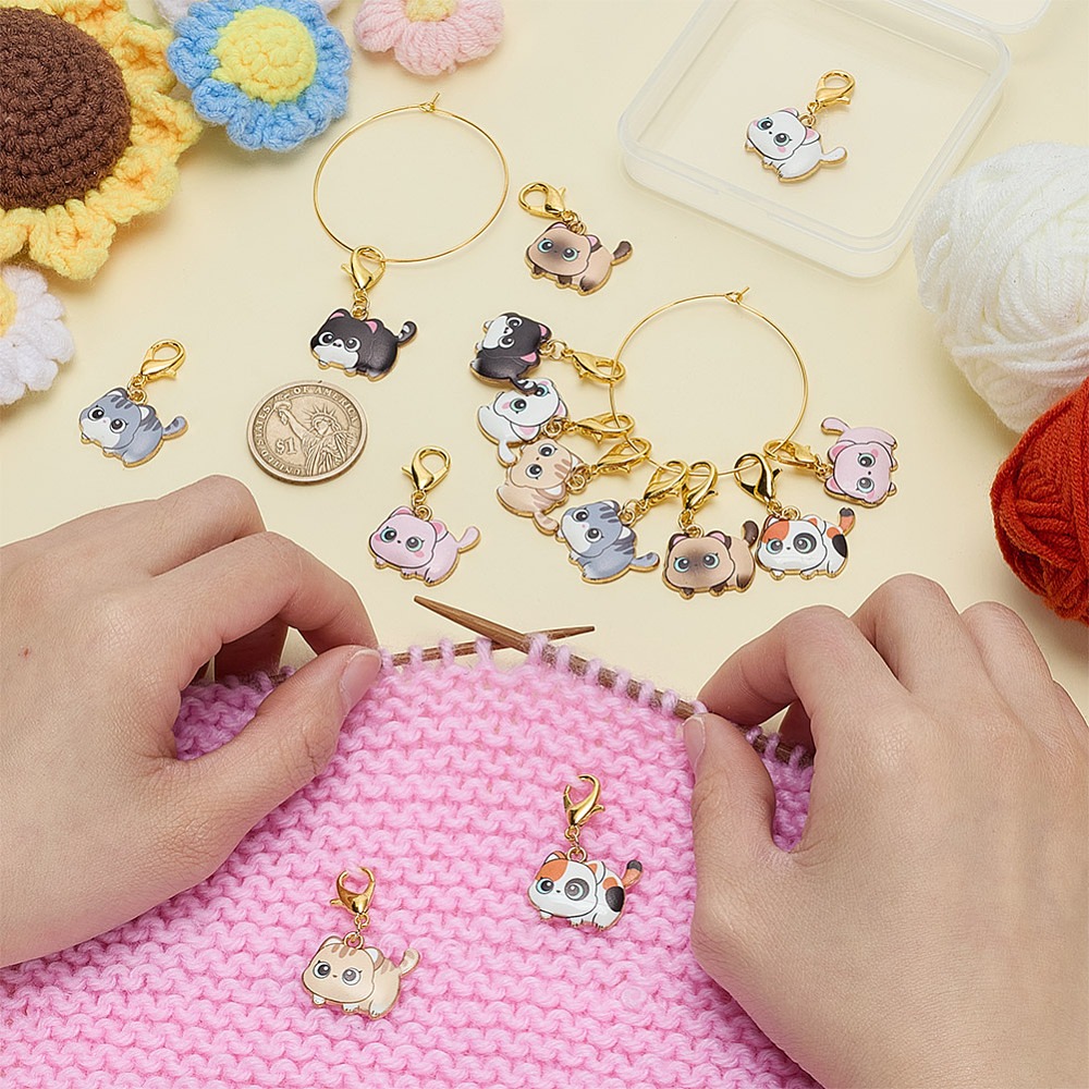 14Pcs 7 Styles Cat Alloy Ename – Embroidery Cat recenzja i cena