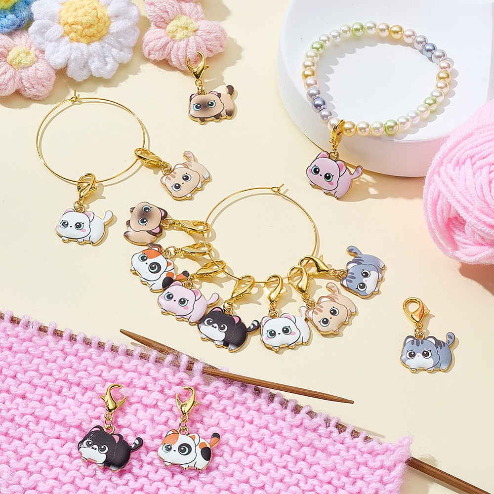 14Pcs 7 Styles Cat Alloy Ename – Embroidery Cat recenzja i cena