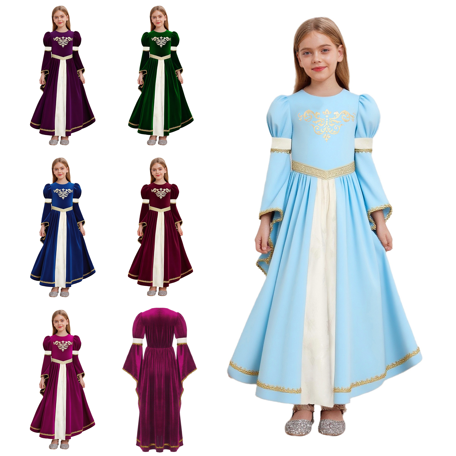 Kid Girls Medieval Princess Co – Embroidery Gold recenzja i cena
