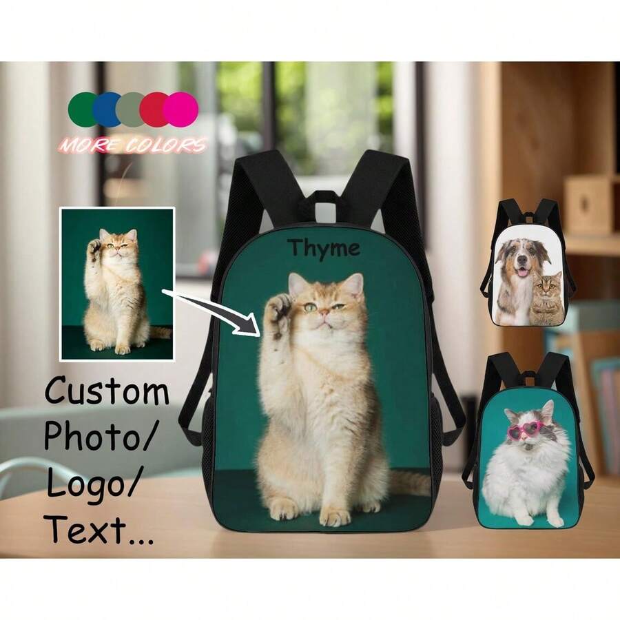 Personalized Cat Print Backpac – Embroidery Cat recenzja i cena
