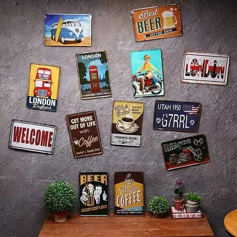 Vintage Bar Metal Signs Bathro – Embroidery Wall Art recenzja i cena