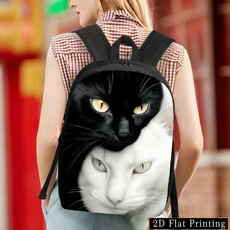 Cat Print Backpack For Adults  – Embroidery Cat recenzja i cena