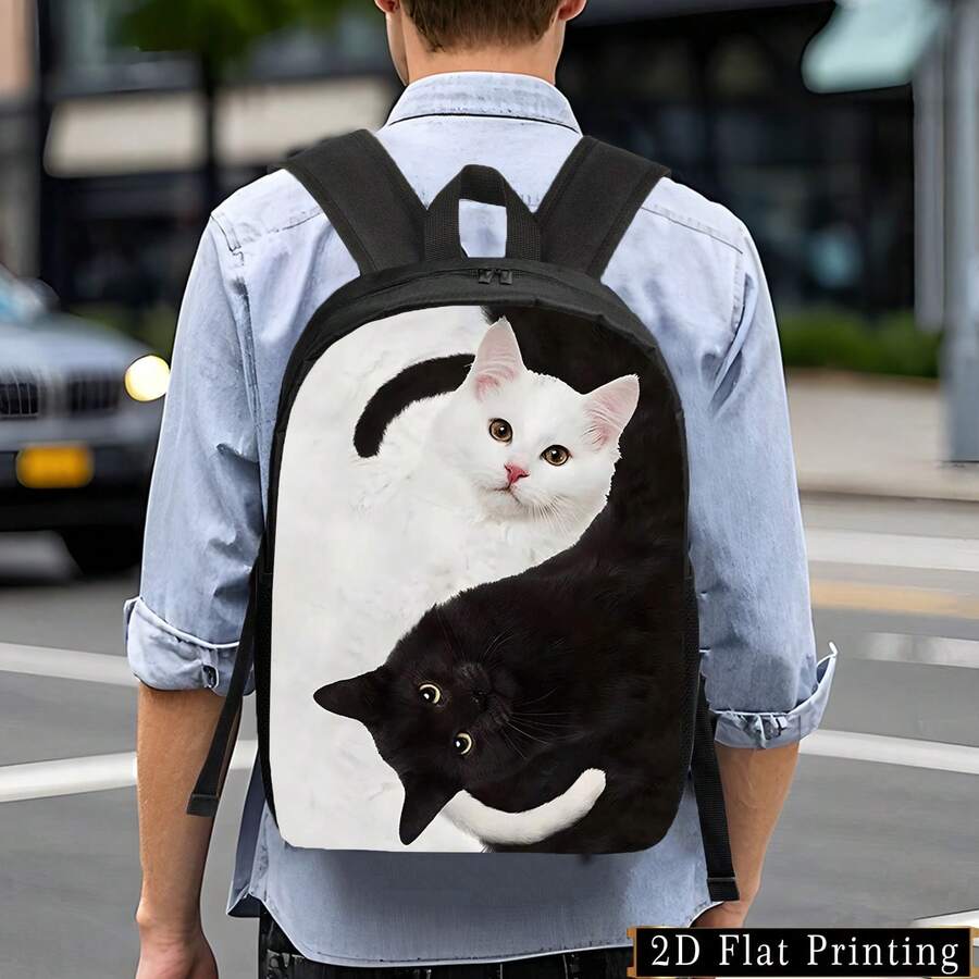 Yin Yang Cat Print Backpack Fo – Embroidery Cat recenzja i cena