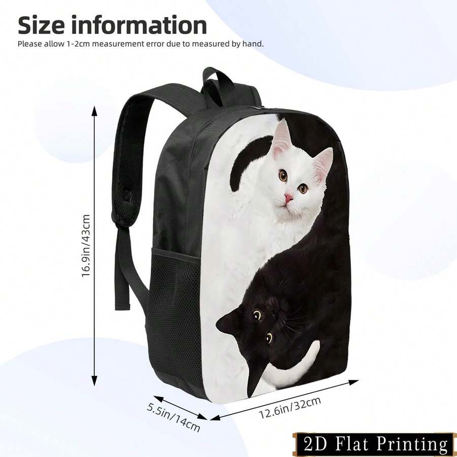 Yin Yang Cat Print Backpack Fo – Embroidery Cat recenzja i cena