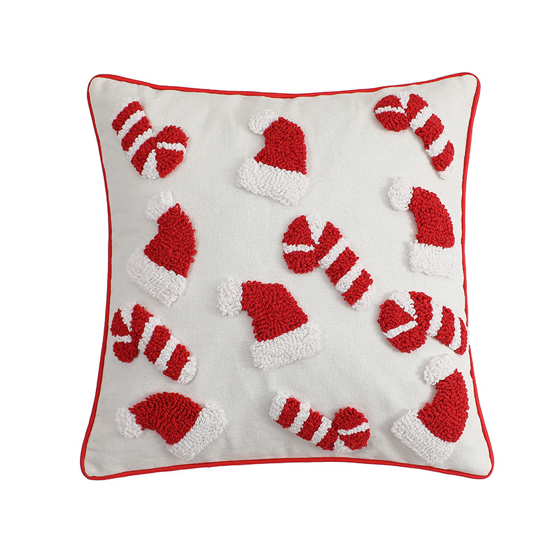 Red Christmas Pillow Cover Dec – Embroidery Xmas Ornaments recenzja i cena