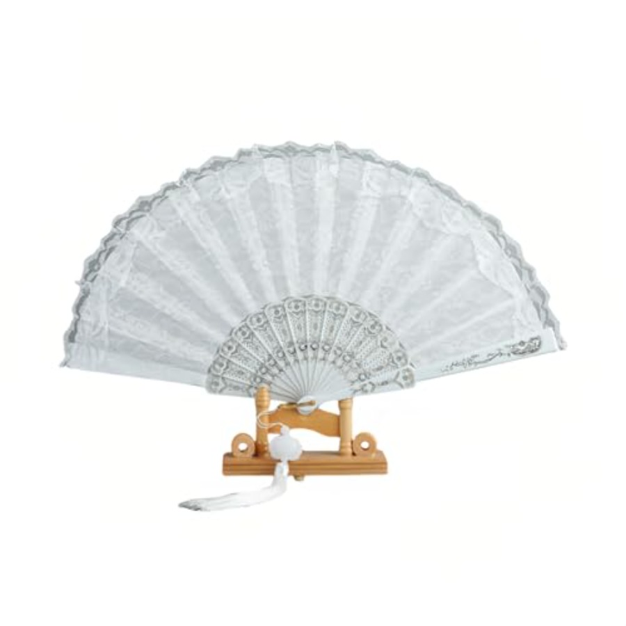 1920s Vintage Bridal Lace Fan, – Embroidery Gold recenzja i cena