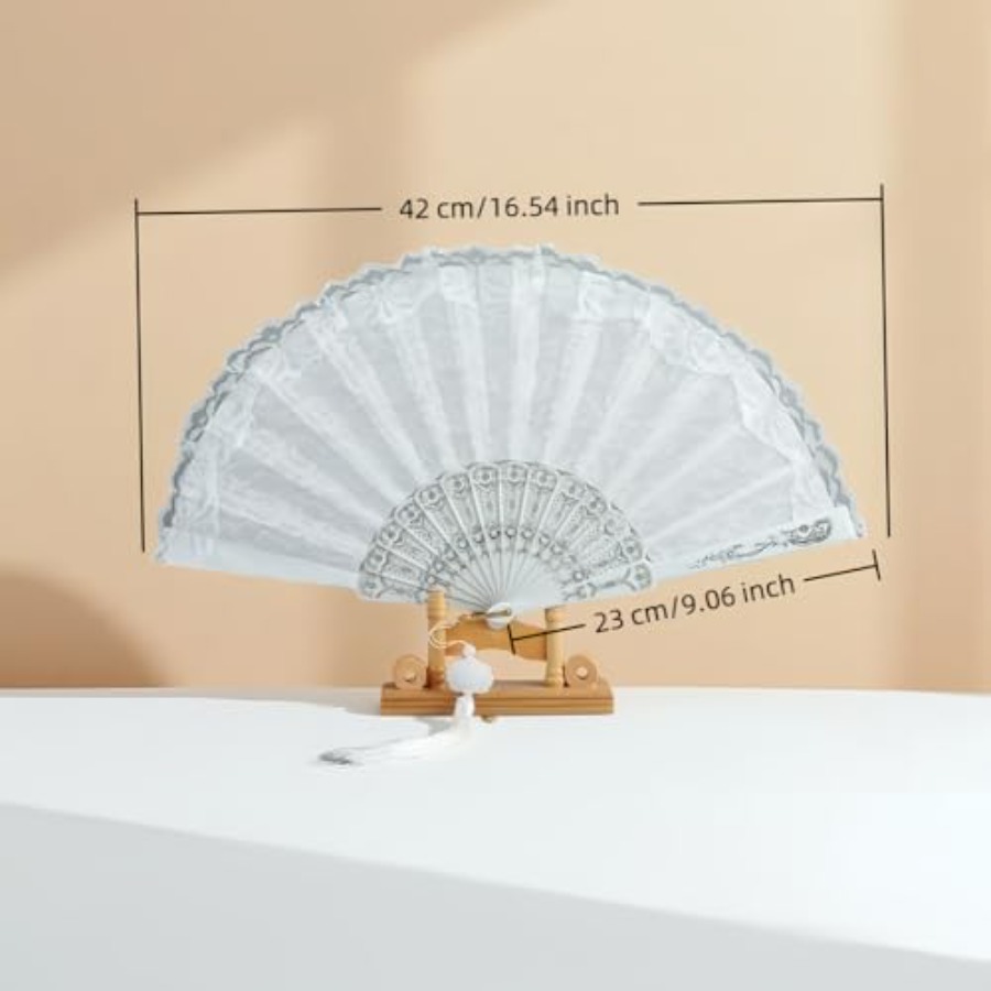 1920s Vintage Bridal Lace Fan, – Embroidery Gold recenzja i cena