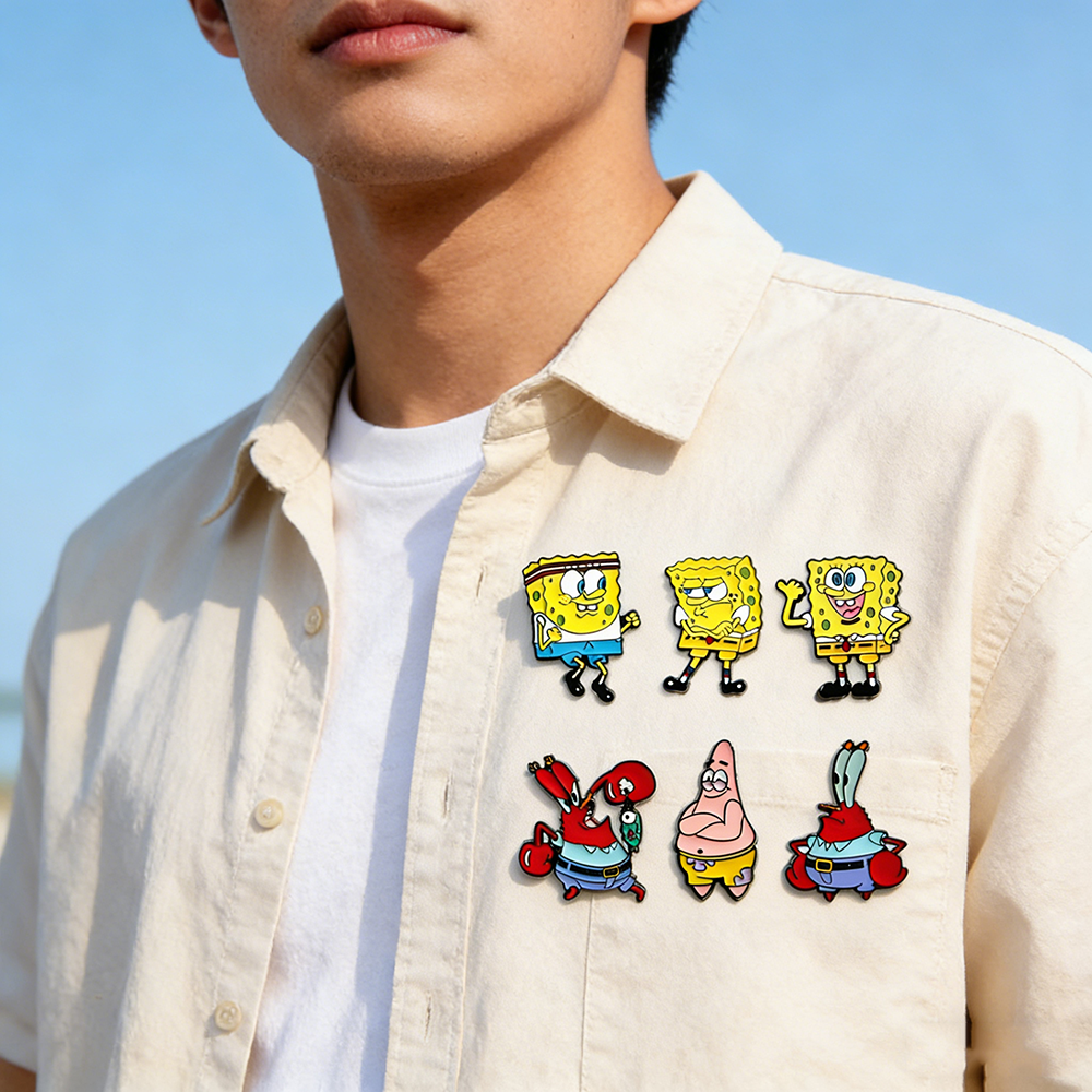 6 Pcs SpongeBob SquarePants An – Embroidery Textile recenzja i cena