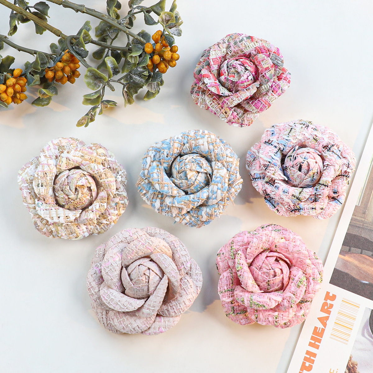 6CM Camellia Brooch for Women  – Embroidery Kaftan recenzja i cena