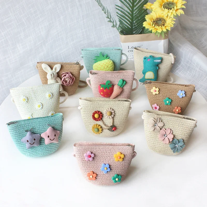 Summer Children's Straw Woven  – Embroidery Wallet recenzja i cena