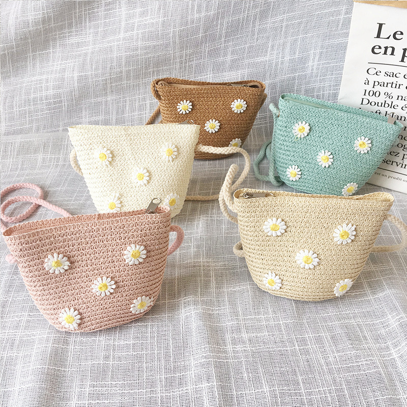Summer Children's Straw Woven  – Embroidery Wallet recenzja i cena