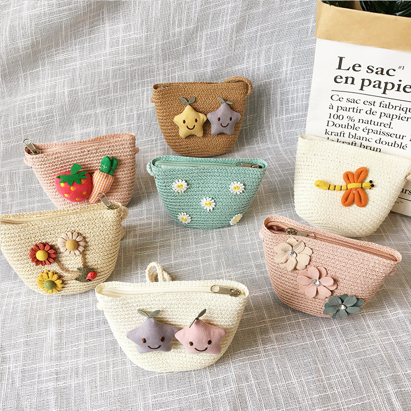 Summer Children's Straw Woven  – Embroidery Wallet recenzja i cena