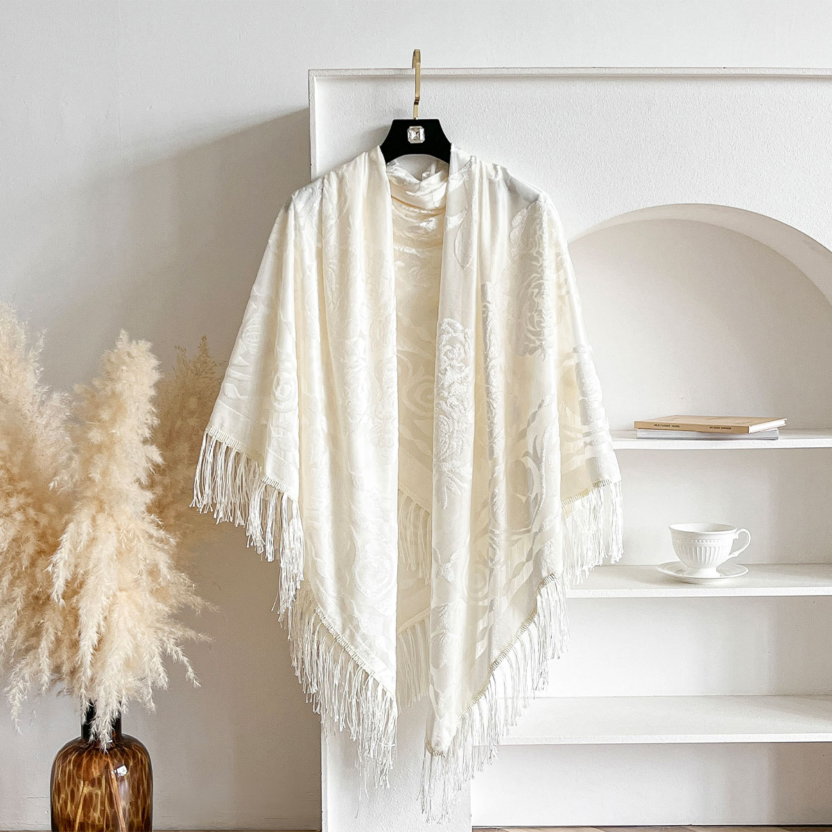 Retro Velvet Tassel Scarf Flor – Embroidery Shawl recenzja i cena