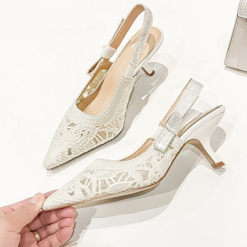 Genuine Leather High Heel Sand – Embroidery Wedding recenzja i cena