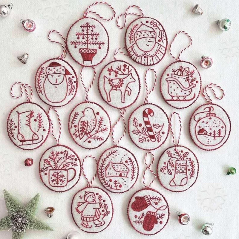 Christmas Embroidery Kit DIY H – Embroidery Xmas Ornaments recenzja i cena