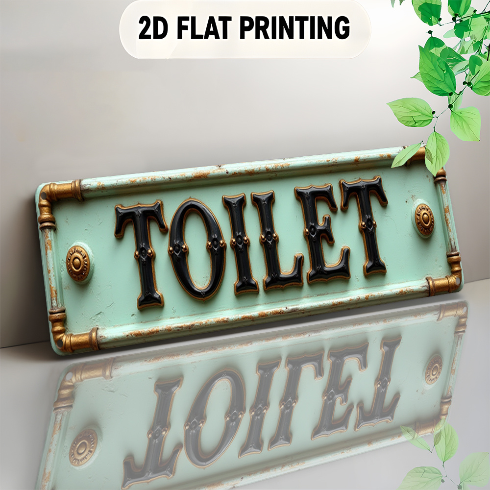 2D Flat, Vintage Toilet Sign - – Embroidery Wall Art recenzja i cena
