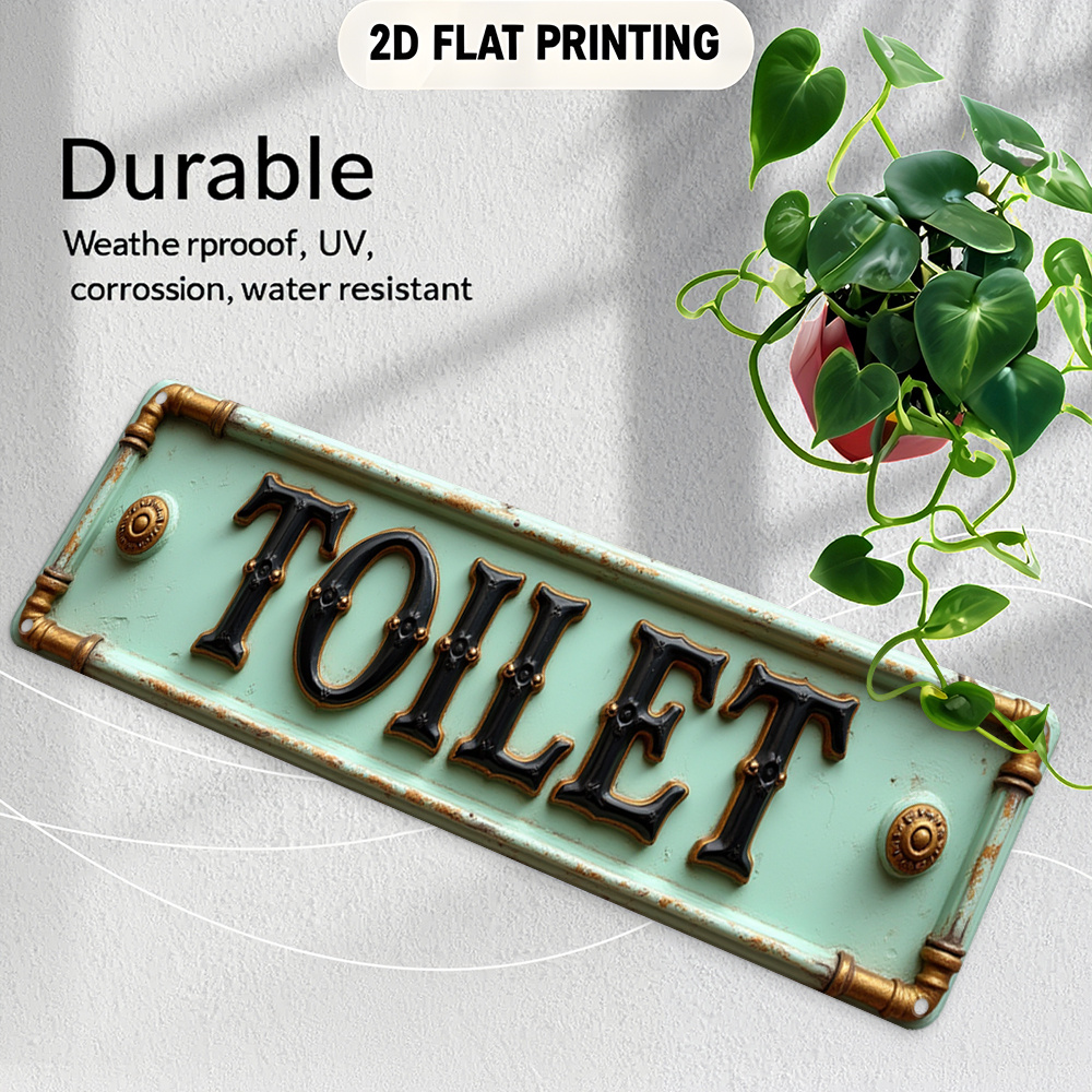 2D Flat, Vintage Toilet Sign - – Embroidery Wall Art recenzja i cena