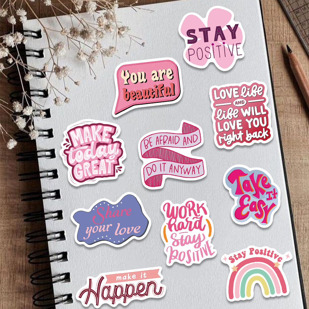 50pcs Pink Inspirational Phras – Embroidery Wall Art recenzja i cena