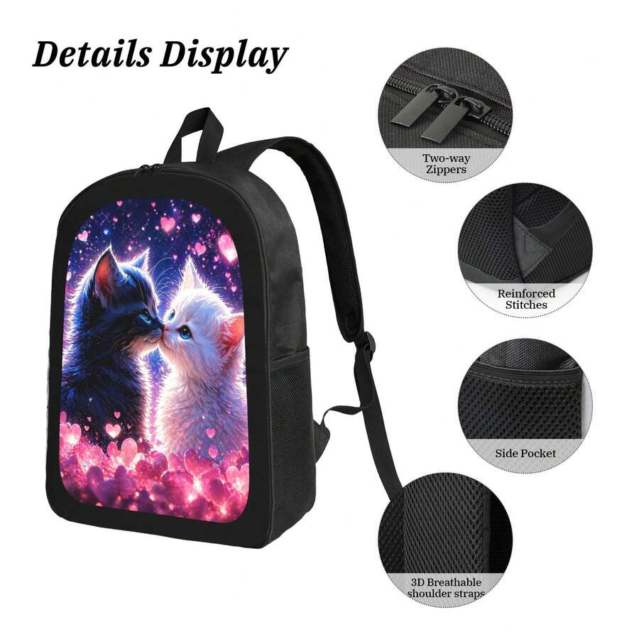 Starry Sky Cat Print Backpack  – Embroidery Cat recenzja i cena