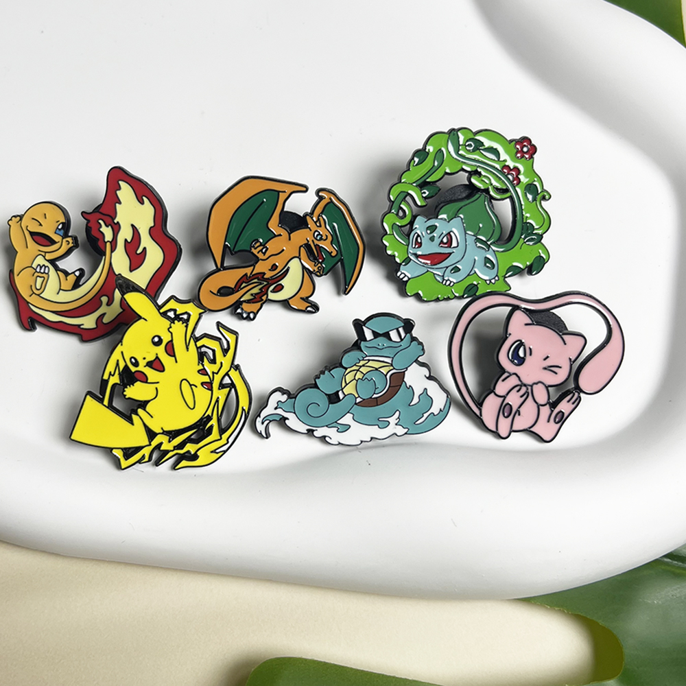 6pcs Anime Pins Set Pokemon En – Embroidery Textile recenzja i cena