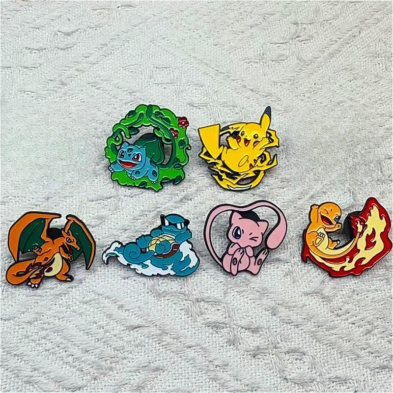 6pcs Anime Pins Set Pokemon En – Embroidery Textile recenzja i cena